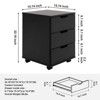 FURNIinspire File Cabinets 3-Drawer Vertical Filing Cabinet For Home Office, Wooden File Cabinet With Wheels, No Assembly, Black, 15.74"*15.74"*22.16" - 3 of 4