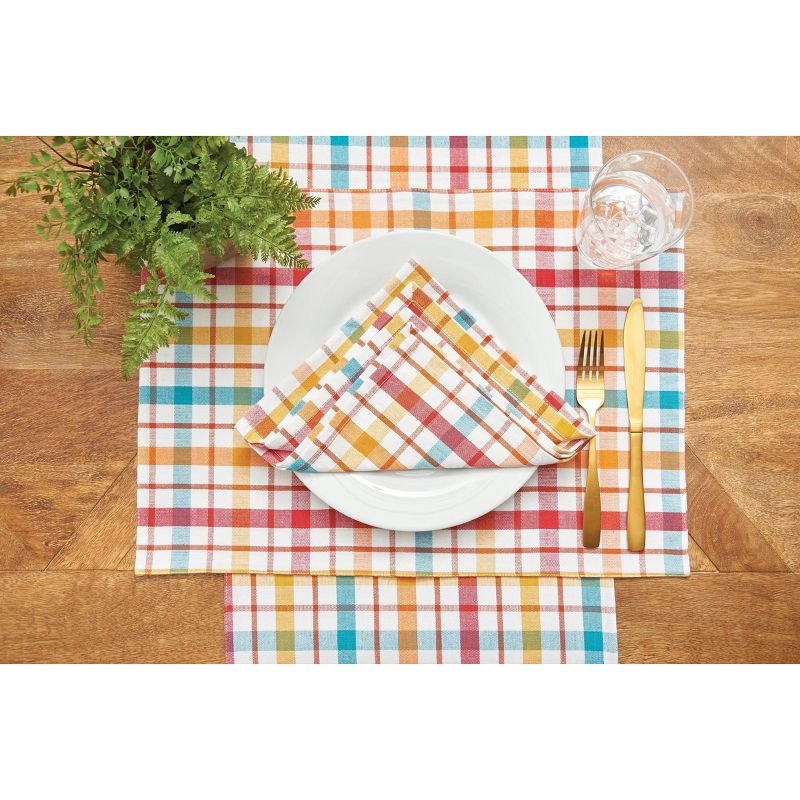 C&F Home Radley Plaid Woven Reversible Colorful Summertime Napkin Set of 6, 4 of 8