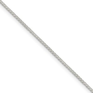 Black Bow Jewelry 1.25mm, Sterling Silver Round Solid Spiga Chain Necklace - 1 of 4