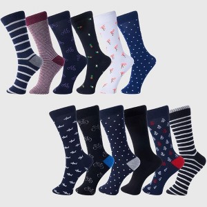 Alpine Swiss Mens Cotton 12 Pack Dress Socks Solid Ribbed Argyle Shoe Size 6-12 - 1 of 3