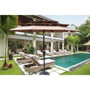 Sapphtopaz Patio Umbrella 3 Tiers Outdoor Beach Umbrella with Crank and Tilt Waterproof Pool Umbrella for Garden, Beach, Lawn, Backyard - 1 of 4