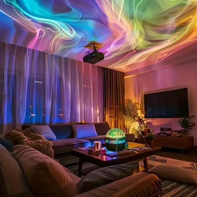 Aurora Starry Sky Projector, Blending Dreamy Aurora w/ Glittering Stars, Immersive Romantic Atmosphere Creator for Bedrooms, 360¡ã Rotating Projection