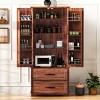 71" Farmhouse Kitchen Pantry Cabinet with 2 Large Drawers & 8 Adjustable Shelves,Storage Cabinet for Dining room or Living room-Maison Boucle - 2 of 4
