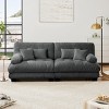 Modular Chenille 2 Seater Sofa with Bolster Arms and Extra Deep Cloud Seat, 94.4" Sectional for Living Room-3irtyhousy - 2 of 4