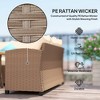6 Piece Patio Furniture Set, PE Wicker Outdoor Furniture Conversation Set with 3 Sofas, 2 Ottomans and Slatted WPC Top Dining Table - 4 of 4