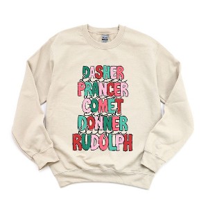 Simply Sage Market Women's Graphic Sweatshirt Reindeer Stacked - 1 of 4