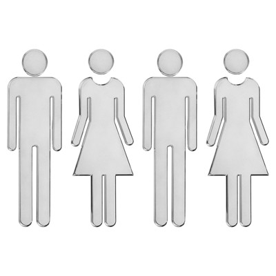 Unique Bargains Self-Adhesive Office Business Men Women Restroom Sign 2 Pairs