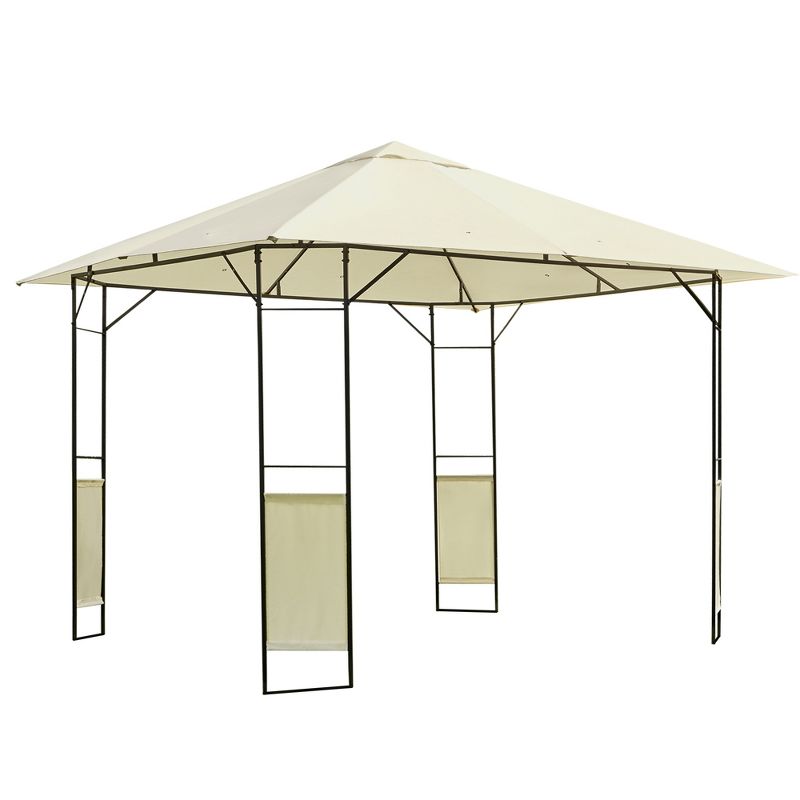 Outsunny 10' x 10' Outdoor Gazebo Canopy Modern Canopy Shelter with Weather Resistant Roof & Steel Frame for Parties, BBQs, & Shade, 1 of 9