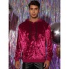 Lars Amadeus Men's Long Sleeves Velvet Drawstring Hooded Pullover Sweatshirts - 2 of 4