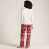 Lands' End Women's Pajama Set Knit Long Sleeve T-Shirt and Flannel Pants - 2 of 4