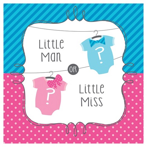  Baby  Gender  Reveal  Napkins 16 Per Pack Target 