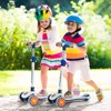 Infans Kick Scooter, Folding Lightweight Toddler Scooter w/LED Lighted Wheels, Adjustable Handlebar, Extra Wide Deck & Rear Brake, Blue + White - 4 of 4