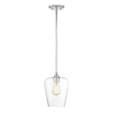 Savoy House Octave 1-Light Clear Glass Pendant in Polished Chrome