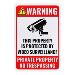 Unique Bargains Aluminum Under Camera Monitoring Recording Reflective Security Camera Sign - 1 of 4