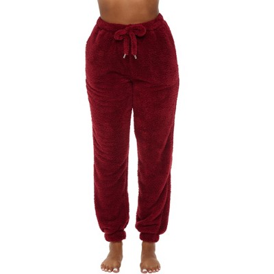 ADR Women's Plush Pajama Pants with Pockets, Joggers with Drawstring,  Elastic Waist Light Gray Medium
