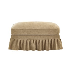 PAGED 35.4" Chenille Fabric Ottoman, Modern Modular Footstool with Detachable Skirt, Entryway Shoe Bench for Living Room, Bedroom - 1 of 4