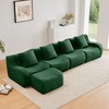 148" L-Shaped Sectional Sofas¨C Teddy Fabric, No Assembly Required Curved Armrest Anti-Slip Base - 2 of 4