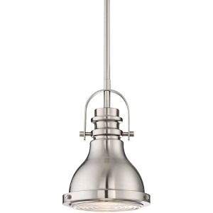 Possini Euro Design Brushed Nickel Mini Pendant 6 1/2" Wide Farmhouse Industrial Rustic for Dining Room Living House Home Kitchen Island High Ceilings - 1 of 4