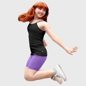 City Threads USA-Made Soft 100% Cotton Girls Long Bike Shorts - 1 of 4