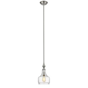 Chloe Lighting Layla Transitional 1 Light Brushed Nickel Ceiling Mini Pendant 8" Wide - 1 of 4