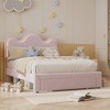 Whizmax Bed Frames Lamb Velvet Twin Beds Cute Platform Bed Frame for Girls, Boys,Sturdy Platform Bed, No Box Spring Needed, Wooden Slats, Noise Free - 4 of 4