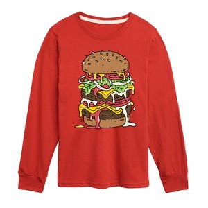 Boys' - Instant Message - Sloppy Burger Lover Long Sleeve Graphic T-Shirt - 1 of 4