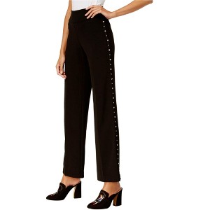 I.N.C International Concepts Womens Side Stud Casual Wide Leg Pants, Black, 0 - 1 of 1