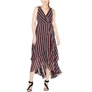 I.N.C International Concepts Womens High-Low Striped Tiered Dress, Red, 16 - 1 of 1