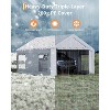 10'x20' Heavy Duty Carport Canopy, Galvanized Steel Frame Car Port with Roll-Up Windows & Doors, UV Resistant Waterproof Tarp, Portable Garage - 4 of 4