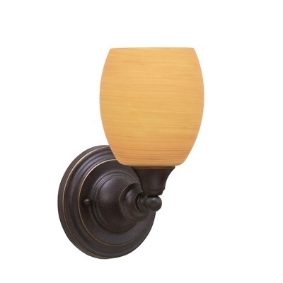 Toltec Lighting Any 1 - Light Sconce in  Dark Granite with 5" Cayenne Linen Shade