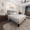 Velvet Upholstered Wingback Bed Frame | with Storage Base | Plywood Structure & Linen Headboard | No Box Spring Needed | Easy Assembly - 3 of 4