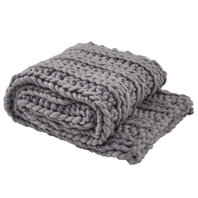 Park Designs Chunky Ribbed Knit Throw - Sharkskin : Target