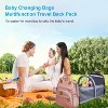 Itopfox Baby Diaper Backpack with Changing Station, Large Capacity Waterproof Diaper Bag for Parents, USB Port & Stroller Straps, Pink - 2 of 4