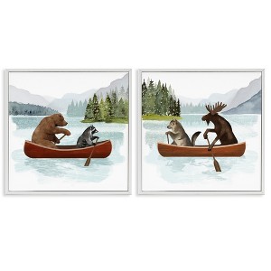 Stupell Industries Woodland Animals on Canoes, 12" x 12" - 1 of 4