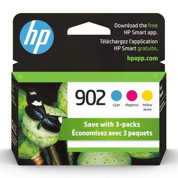 HP 902 C/M/Y 3pk Ink Cartridges - Cyan, Magenta, Yellow (T0A38AN#140)
