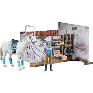 Bruder Bworld Horse Barn Action and Animal Figures Set - 1 of 4