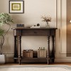 VYNXARIA Narrow Curved Corner Console Table, Retro Entryway Table with Drawer & Open Shelf, Sofa Table for Hallway, Living Room, Espresso - 2 of 4