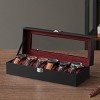 6-Slot Watch Box, Large Glass Lid Watch Organizer - 3 of 4