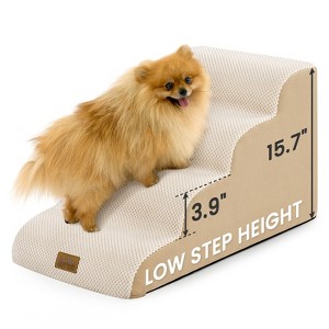 Cozy Kiss Supportive Foam Pet Stairs, Gentle Slope Dog Steps and Ramp for Sofas and Beds - 1 of 4
