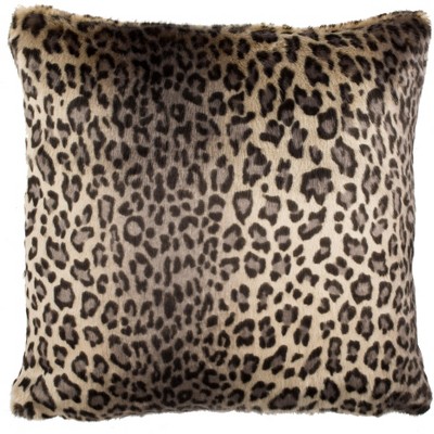 Faux Black Leopard Pillow - Leopard - 20" x 20" - Safavieh