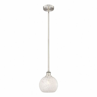 White Mouchette - 1 Light Stem Hung Mini Pendant In Modern Style-10 Inches Tall and 8 Inches Wide