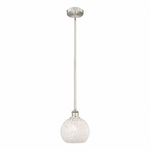 White Mouchette - 1 Light Stem Hung Mini Pendant In Modern Style-10 Inches Tall and 8 Inches Wide - 1 of 1