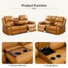 Tribesigns Semi PU & PVC Couch with Adjustable Angle, Storage & Cup Holders, Reversible Coffee Table, Ginger for Living Room - 2 of 2