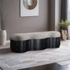 Meridian Furniture,Savoy Velour Fur Fabric Bench - 2 of 4