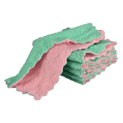 Unique Bargains Coral Velvet Kitchen Textiles Absorbent Dish Cloth
