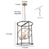 LNC Mania 3-Lights 14" Modern Cylinder Pendant  Lights, Gold/Black - 3 of 4