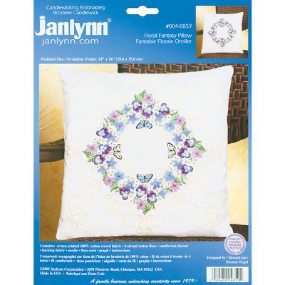 Janlynn Candlewicking Embroidery Kit 14"X14"-Floral Fantasy-Stitched In Thread