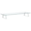 vidaXL Monitor Stand White 23.6 in.x7.9 in.x3.1 in. Tempered Glass and Metal - 2 of 4