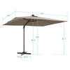 Sonkuki 10x8FT Round Offset Outdoor Patio Solar LED Cantilever Umbrella, 360° Rotation and Canopy Angle Adjustment - 3 of 4