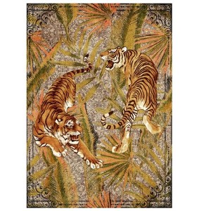 Coucheta Tiger Area Rugs for Bedroom, Modern Animal Pattern Washable Indoor Rug for Living Room, Soft Large Non-Slip Carpet Floor Mat for Playroom - 1 of 1